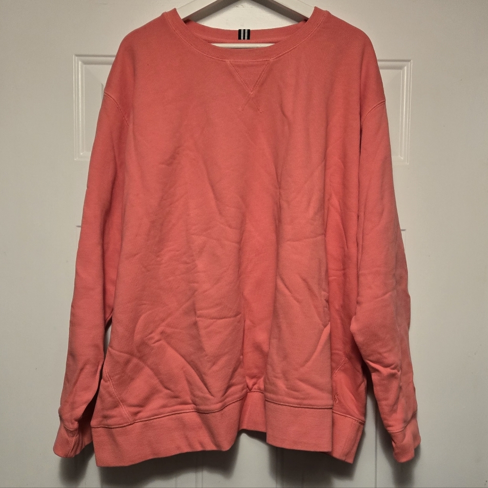 JOULES Womens Monique Cotton Crewneck Sweatshirt Leisure Logo Size US22 Pink NWT